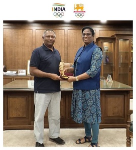 IOA President PT Usha meets Sri Lanka counterpart Suresh Subramaniam in Delhi