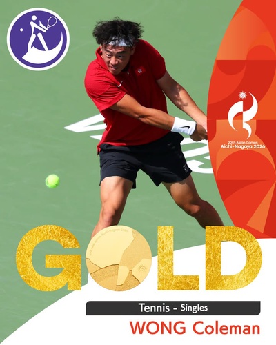 Coleman Wong wins historic tennis gold for Hong Kong, China