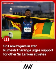 World No.1 Rumesh Tharanga appeals to Sri Lankan public to help other athletes