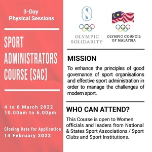 Malaysia NOC to host sports administrators’ course for women