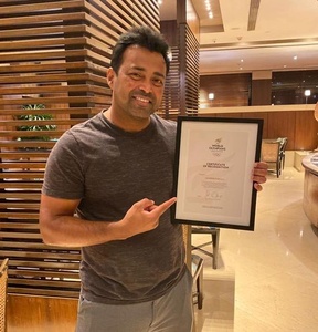 Paes 'delighted' to receive Olympic Certificate for representing India at seven Games