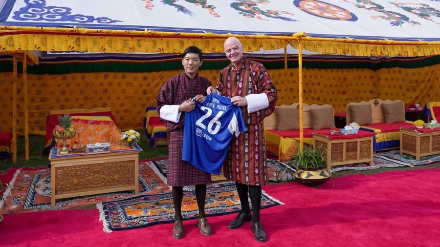 Bhutan NOC President Prince Jigyel hosts FIFA chief Infantino