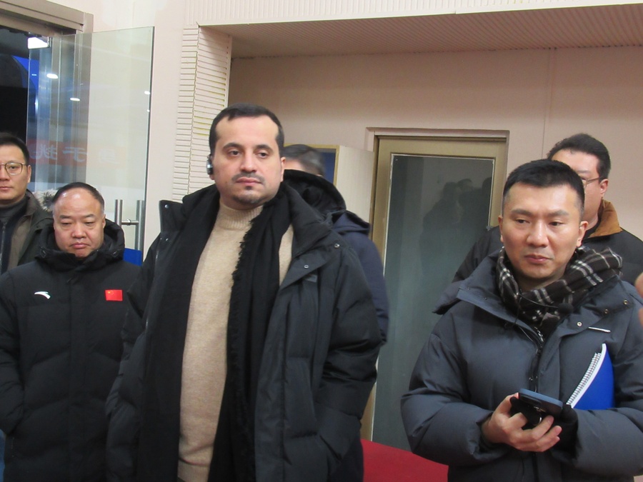 Sheikh Fahad visits the venue for the women’s ice hockey competition of Harbin 2025 on Friday morning.