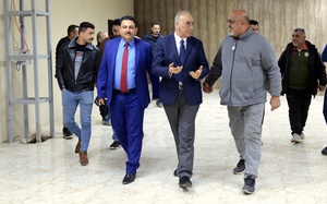 Iraq NOC President visits refurbished wrestling federation HQ