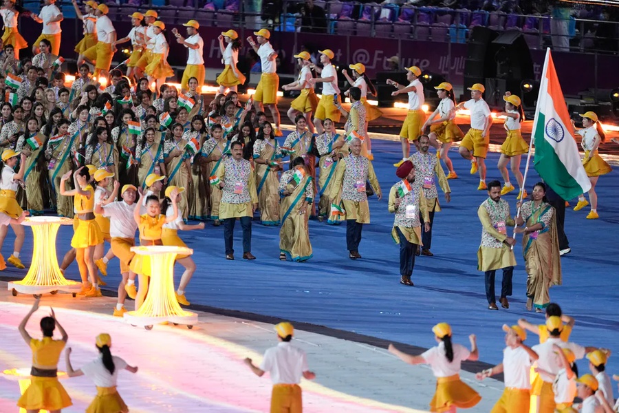 Indian contingent at the opening ceremony of the Hangzhou Asian Games © AP/PTI
