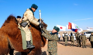 Mongolia’s Olympic torch relay reaches southern-most border point