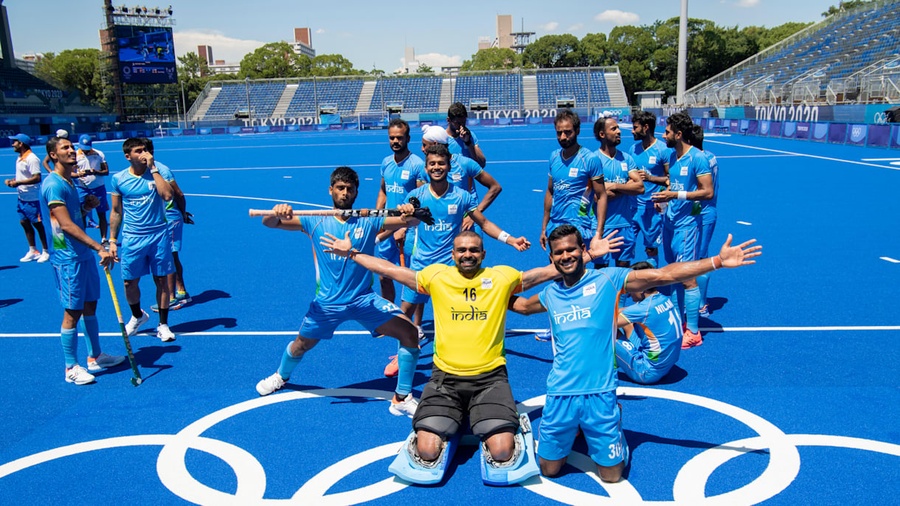 India won the bronze medal at the Tokyo 2020 men’s hockey competition. © Hockey India