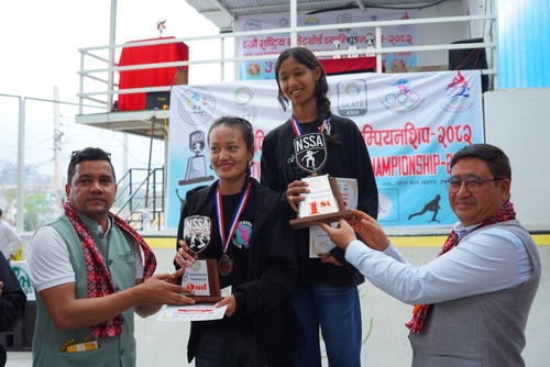 Nepal NOC President Jeevan Ram Shrestha attends National Skateboard Championships