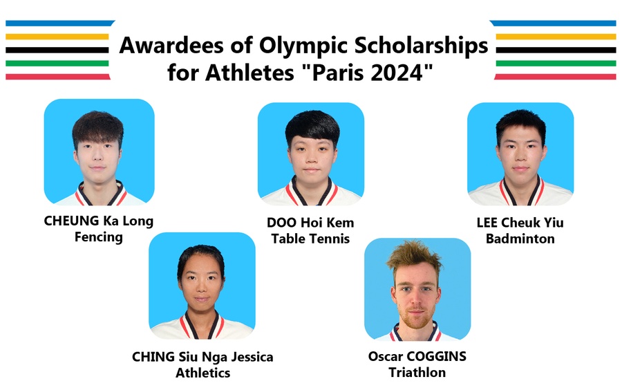 Five Athletes awarded Olympic Scholarships for Athletes “Paris 2024”  for preparing Paris 2024 Olympic Games