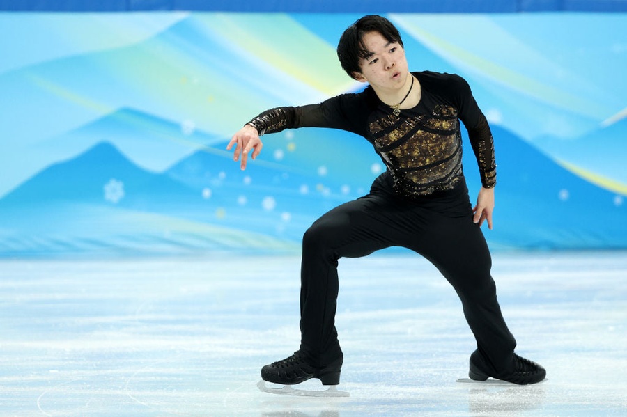 Yuma Kagiyama on his way to earning a maximum 10 points for Japan in the men's free skate of the figure skating team event on Sunday. (Photo: ISU Figure Skating)