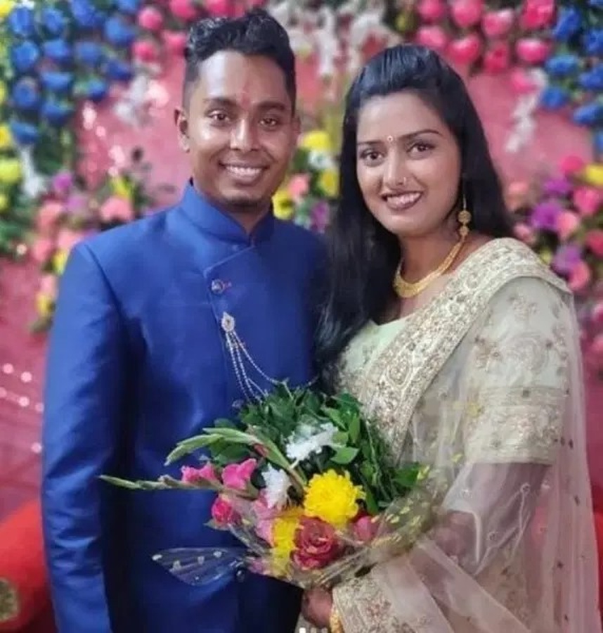 The happy couple at their engagement in 2018. © Indian Express/PTI