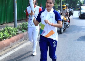 Jakarta - Palembang 2018 | New Delhi, India - 18th Asian Games Torch Relay 2018