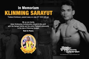 Asian Kickboxing Confederation mourns the loss of Thai ace Sarayut Klinming