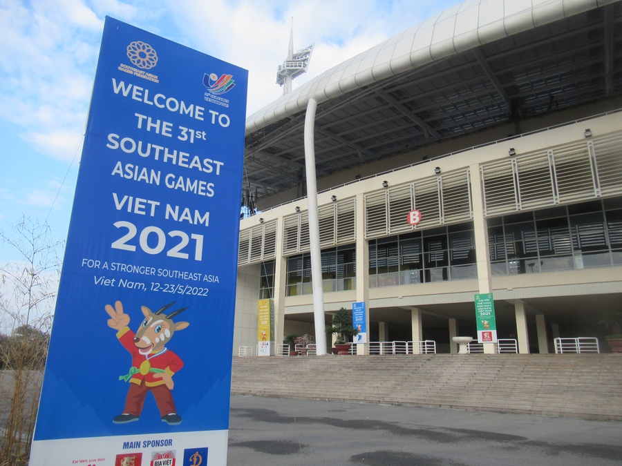 The My Dinh National Stadium in Hanoi prepares to welcome the 31st SEA Games from May 12-23. © OCA