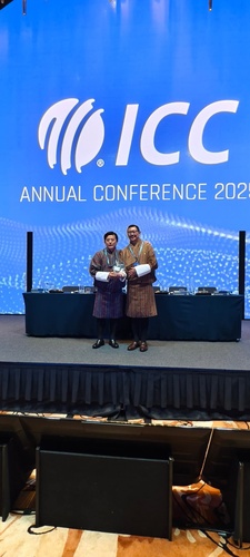 Bhutan NOC congratulates cricket association for ICC award