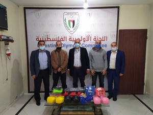 Palestine NOC provides equipment to kickboxing federation