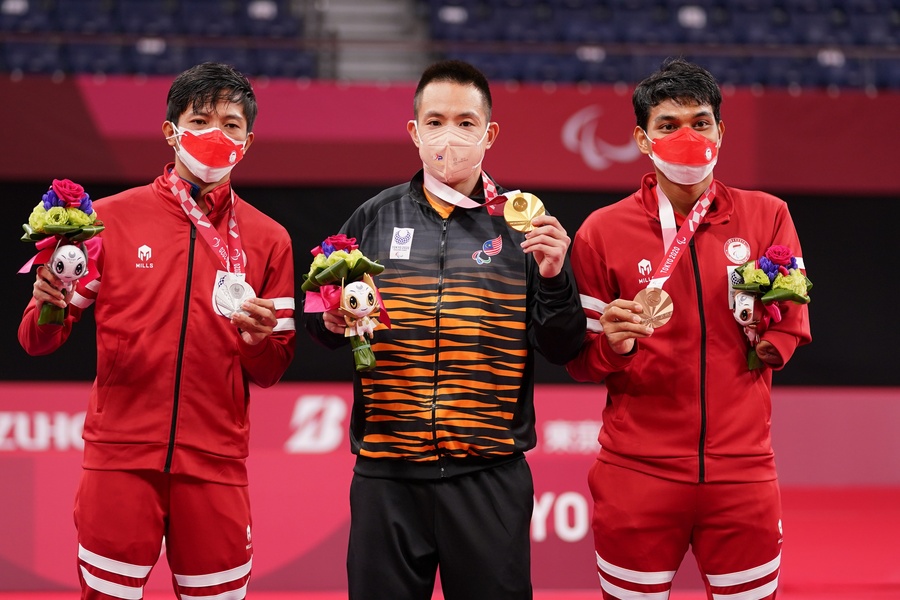 From left Dheva Anrimusthi, Cheah Lieh Hou and Suryo Nugroho