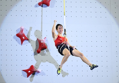 China's Zhou Yafei wins women's speed climbing gold at Sanya 2026