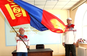 Team Mongolia heads to Beijing after flag handover ceremony