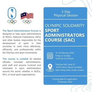 OCM welcomes applications for three-day sports administrators’ course