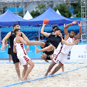 Defending champs Qatar too strong for Jordan in men's beach handball