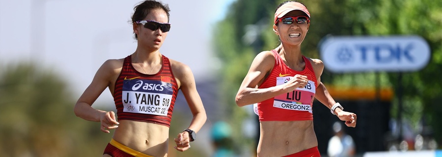 China’s Yang Jiayu and Liu Hong are two of the world’s fastest race walkers in history. © Getty Images/World Athletics