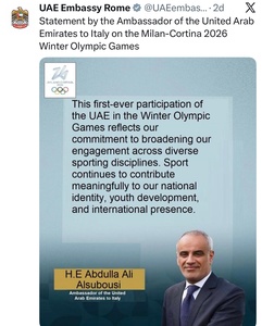 UAE Ambassador to Italy hails debut Winter Olympics participation