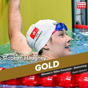 Haughey wins 100m freestyle gold in Asian record time