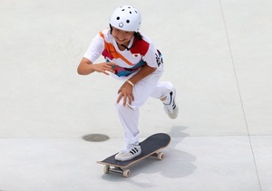 Skateboarder Nishiya, 13, becomes Japan’s youngest Olympic champion