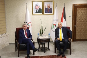 IOC President Thomas Bach on two-day visit to Palestine