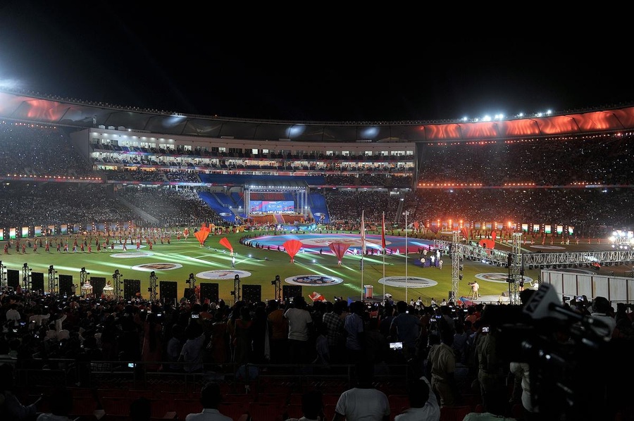 Opening Ceremony of 36th National Games, Gujarat 2022, at Narendra Modi Stadium. © Sportstar