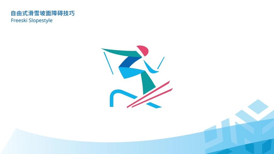 The pictogram for freeski slopestyle