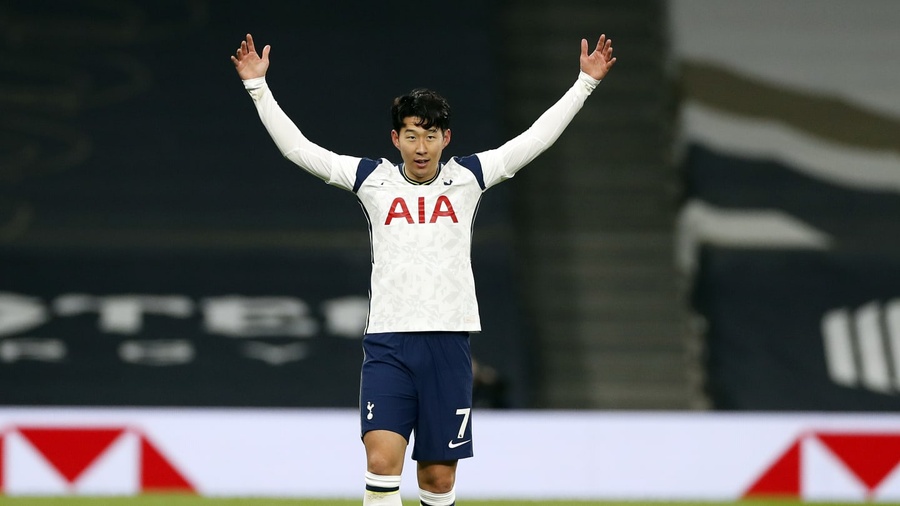 Son Heung-min in celebratory mood. © AFC