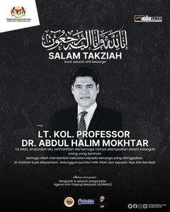 Anti-doping movement grieving over Dr. Abdul Halim Mokhtar