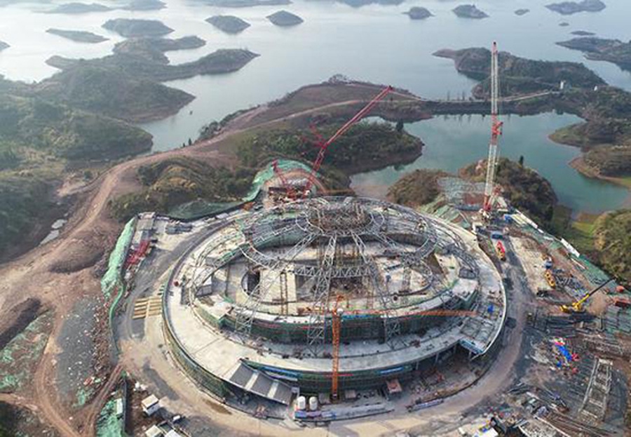 An aerial view of the cycling velodrome for the 19th Asian Games Hangzhou 2022 in Chun'an County, Hangzhou, capital of eastern China's Zhejiang province. © zj.zjol.com.cn