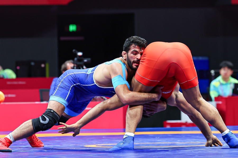 © Wrestling at the Asian Games in Hangzhou, China. (Photo: United World Wrestling/Sachiko Hotaka)
