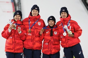 Japan soars to mixed team bronze in ski jumping