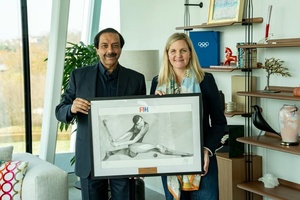 FIH President Tayyab Ikram visits IOC President Kirsty Coventry