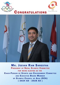 Nepal NOC congratulates President Jeevan Ram Shrestha on new OCA role