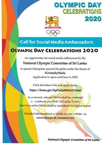 Sri Lanka NOC calls for Social Media Ambassadors to celebrate Olympic Day