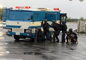 Aichi prefectural police conduct training drill for Asian Games
