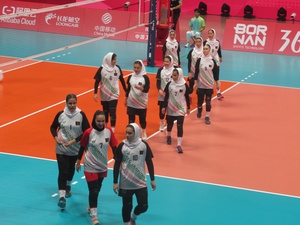 Afghan women’s team represent spirit of Olympism in first volleyball match