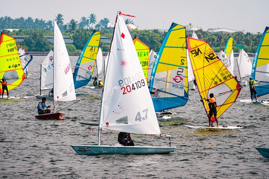 Sailing across the Bay.