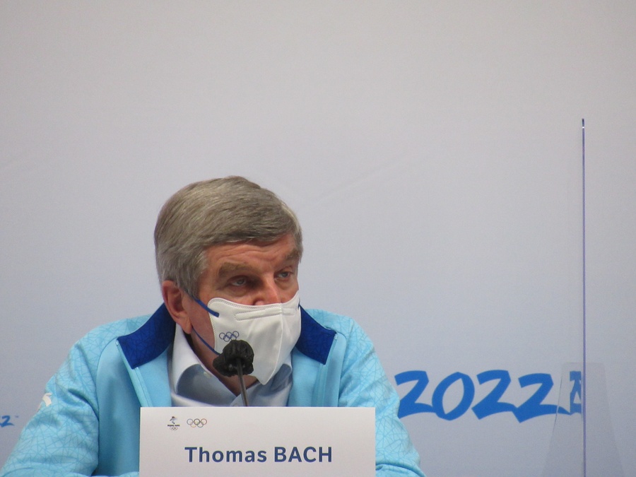 IOC President Thomas Bach held a press conference on Friday. (Photo: OCA)