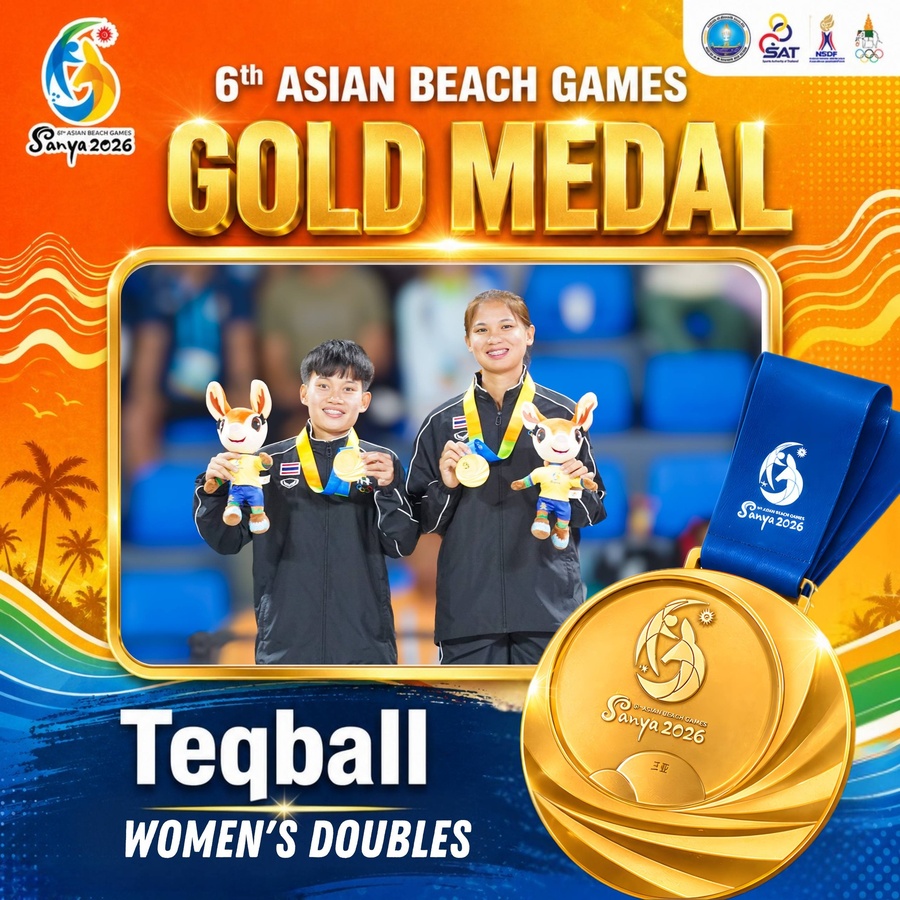 Thailand’s teqball players sweep gold medals at Asian Beach Games