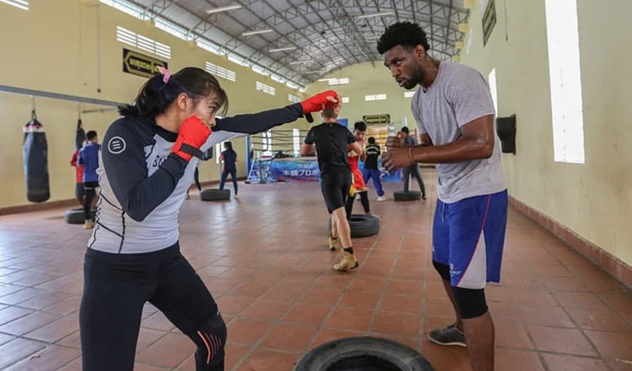 : A Cambodian boxer in training. © Khmer Times