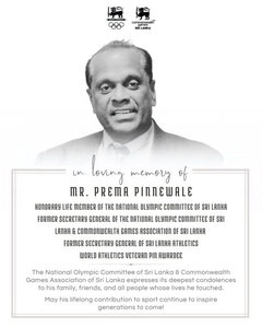 Former Sri Lanka NOC Secretary General Prema Pinnewale passes away