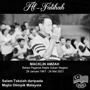 Malaysia NOC mourns Macklin Amzah, 74