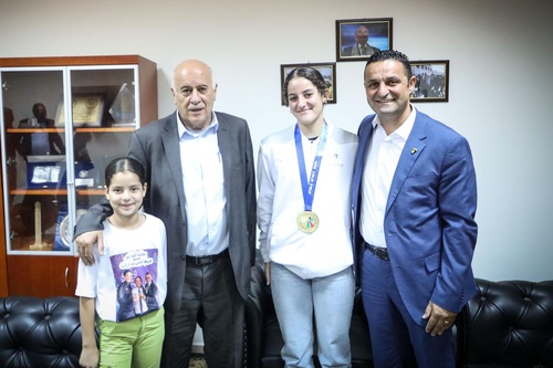 Palestine NOC President felicitates karate world champion Maryam Basharat