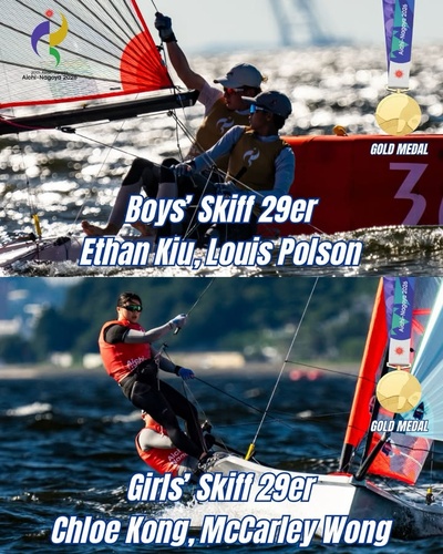 Royal Hong Kong Yacht Club congratulates gold medal-winning sailors